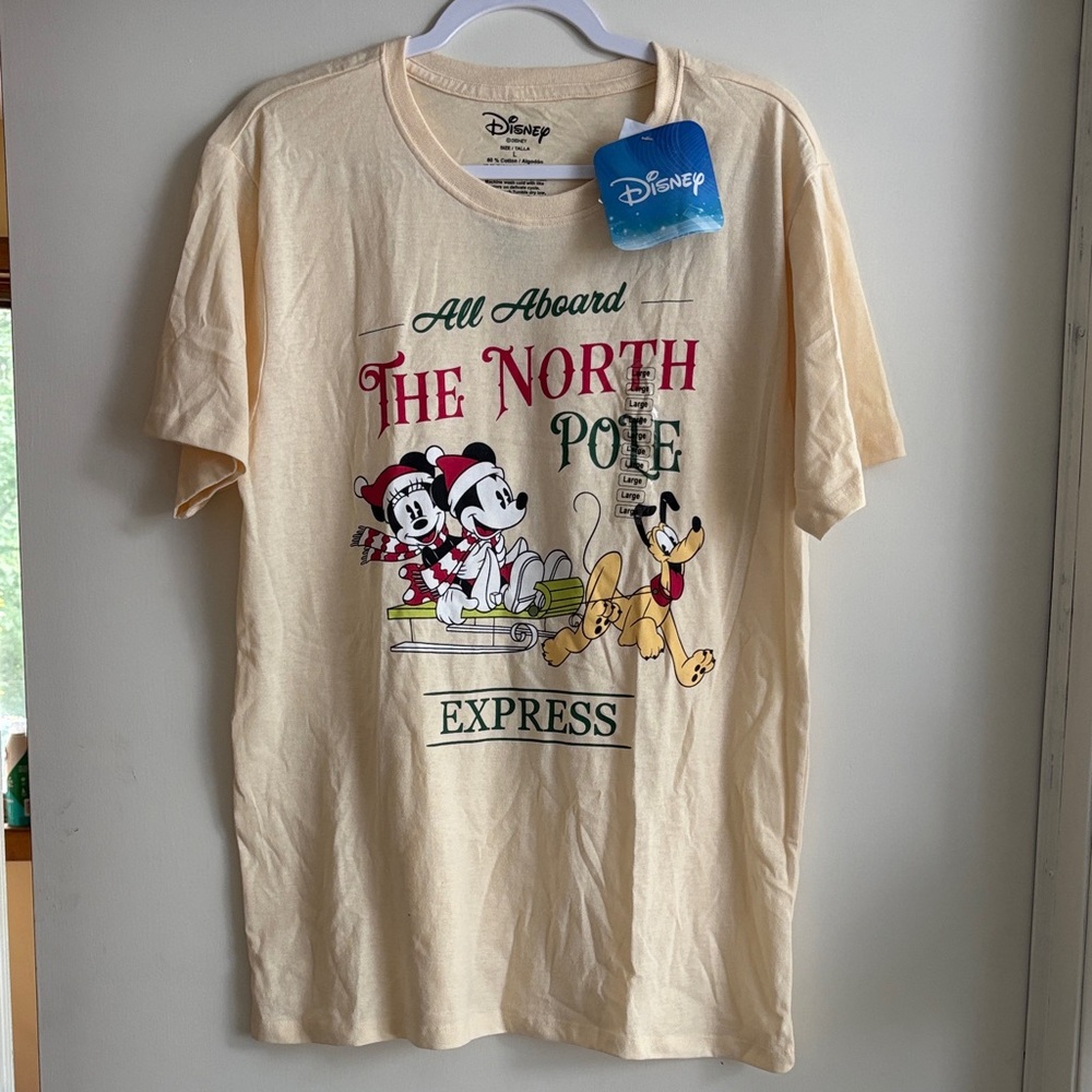 NWT Disney Cream North Pole Express Tee